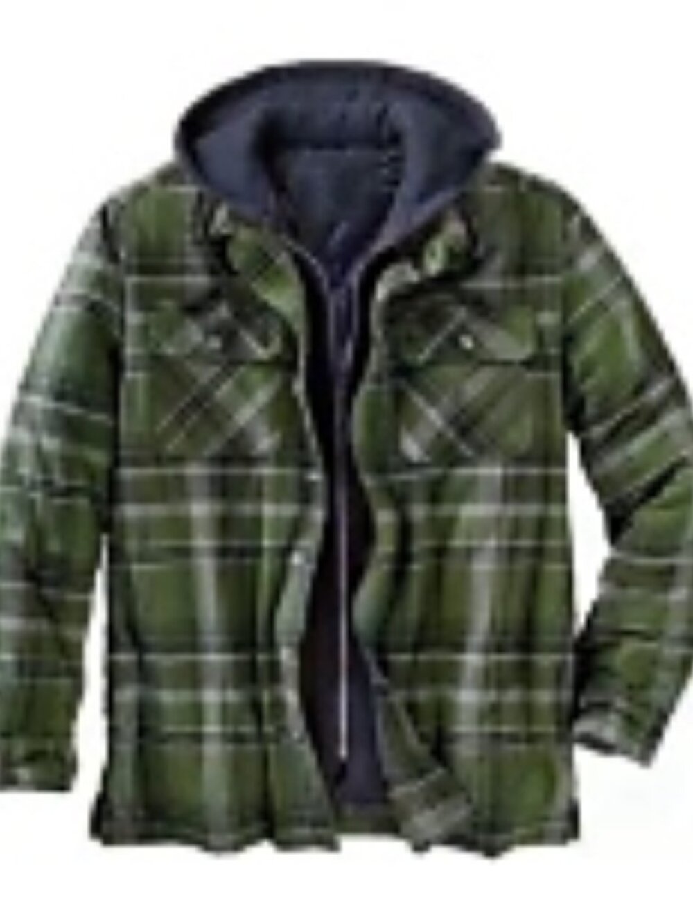 New Men's Plaid Flannel Hoodie Thicken Coat Big & Tall Fall Winter Jacket 3XL